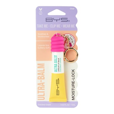 BYS Lip Balm Ultra With Lanolin & Wearable Keyring Coconut Craze 13ml