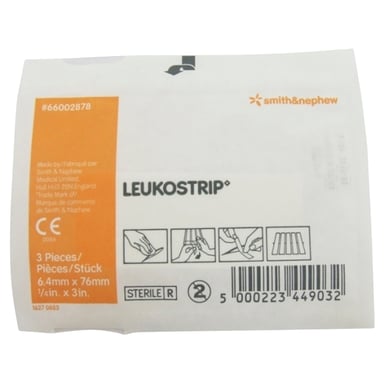 Leukostrip Wound Closure Strips 6.4mm X 76mm - 1 each