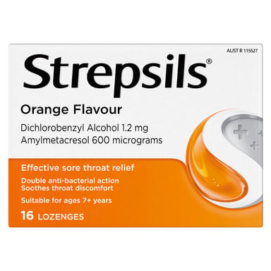 Strepsils Orange Double Antibacterial Action 16 lozenges