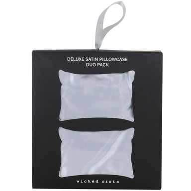 Wicked Sista Deluxe Satin Pillowcase Light Grey 2 piece