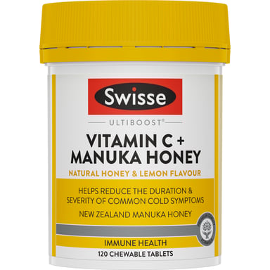 Swisse Ultiboost Vitamin C + Manuka Honey 120 chewable tablets