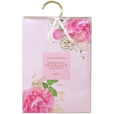 Arome Ambiance Floral Glimmer Hanging Fragrance Sachet Rose 4 piece