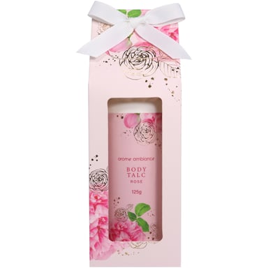 Arome Ambiance Floral Glimmer Boxed Body Talc Rose 125g