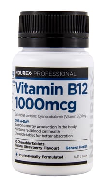 Nourex Professional Vitamin B12 1000mcg - 60 chewable tablets
