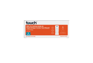 TouchBio RSV, Flu A/B & COVID-19 Rapid Antigen Self-Testing Kit 5 pack