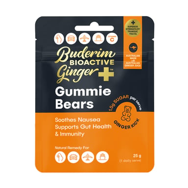 Buderim Bioactive Ginger+ Gummie Bears 25g