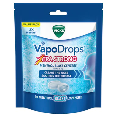 Vicks Extra Strong Menthol Blast Centers 30 lozenges