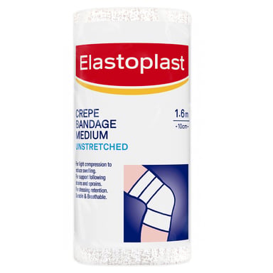 Elastoplast Crepe Bandage Medium Weight 10cm X 1.6m White - 1 roll