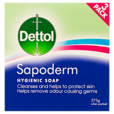Dettol Sapoderm Hygienic Soap 125g - 3 Pack