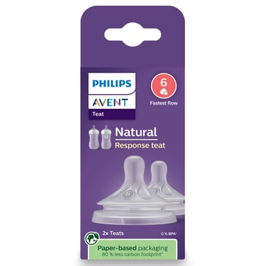 Avent  Natural Response Teats 9 Month + Flow 6 - 2 packs