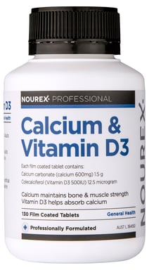 Nourex Professional Calcium & Vitamin D3 - 130 tablets