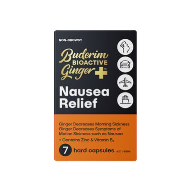 Buderim Bioactive Ginger+ Nausea Relief 7 capsules