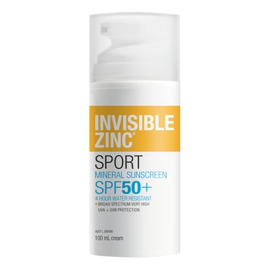 Invisible Zinc Sunscreen 4 Hour Water Resistant Sport SPF50+ - 100ml