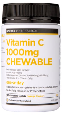 Nourex Professional Vitamin C 1000mg - 120 chewable tablets