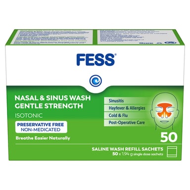 Fess Nasal & Sinus Wash Refill Gentle Strength 50 sachets