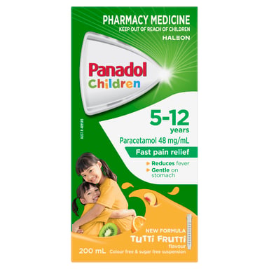 Panadol Children 5-12 Years Colourfree Suspension Tutti Frutti Flavour 200ml