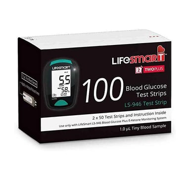 LifeSmart 2 TwoPlus Blood Glucose Test Strips 100