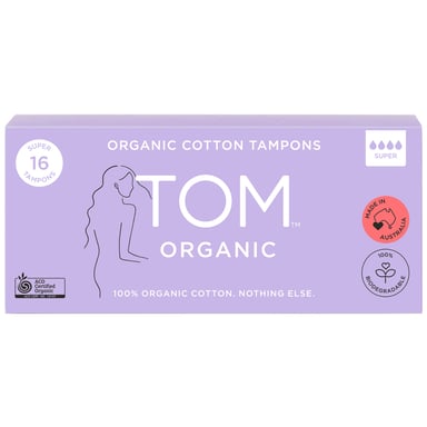 Tom Organic Tampons Super 16 pack