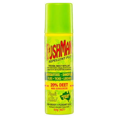 Bushman Plus Personal Insect Repellent With Sunscreen Aerosol Spray 50g