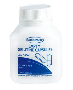 Surgi Pack Gelatin Capsules Size 000 - 100 pack