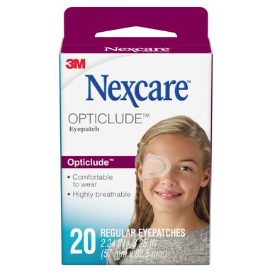 Nexcare Opticlude Orthopic Eye Patch Adult Regular (81mm x 55.5mm) - 20 patches