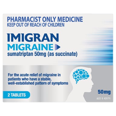 Imigran Migraine 50mg - 2 tablets