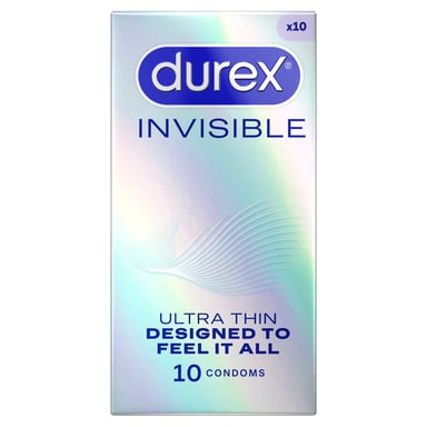 Durex Invisible Ultra Thin Regular Fit Condoms 10 pack