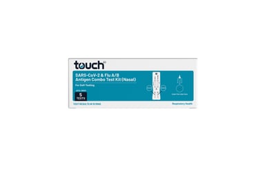 TouchBio 2in1 Flu A/B and COVID-19 Rapid Antigen Self-Testing Kit 5 pack