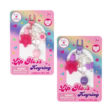 Pink Poppy Lip Gloss Keyring Assorted 1 each
