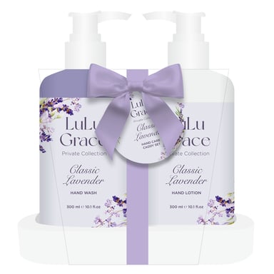 Lulu Grace Classic Lavender Hand Care Set Ceramic Caddy 2 piece