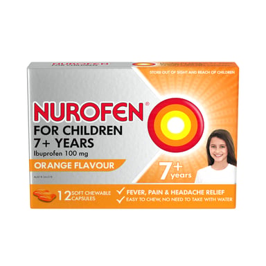 Nurofen For Children 7+ Years Orange 100mg 12 chewable capsules