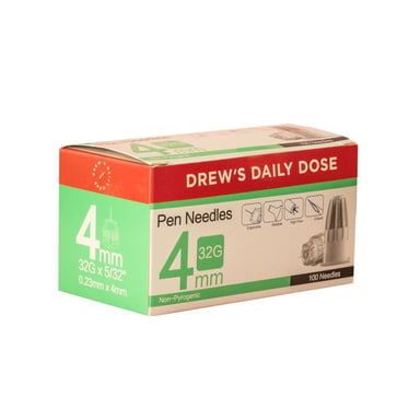 Drew's Daily Dose Pen Needle 32G x 4mm 100