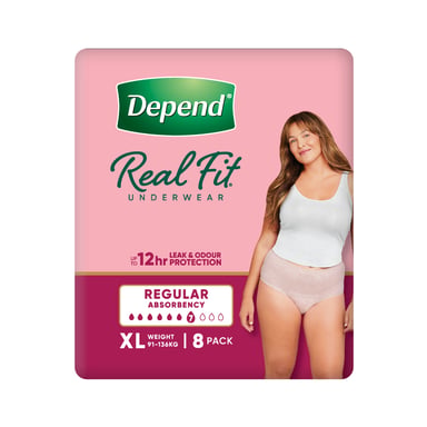 Depend Underwear RealFit Female X/Large 8 pack