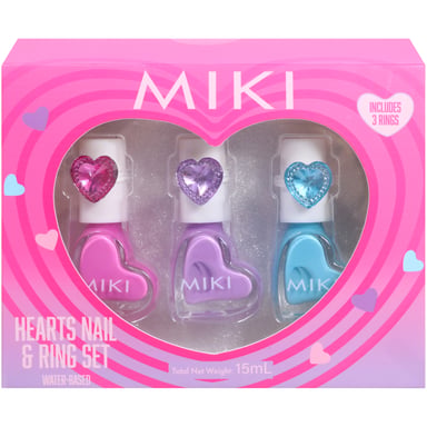 Miki Hearts Nail & Ring Set 6 piece