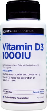 Nourex Professional Vitamin D3 1000IU - 250 capsules