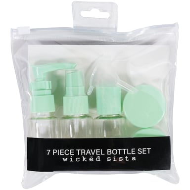 Wicked Sista 7 Piece Travel Bottle Set Green 1 each