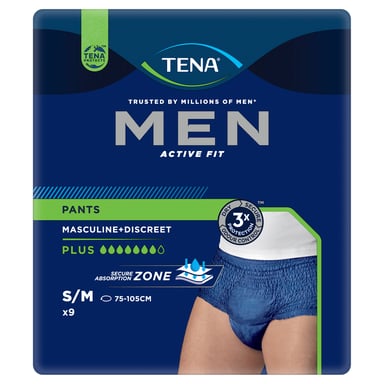 Tena Pant Men Active Fit Plus Medium 9 pack