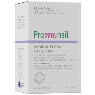 Promensil Vaginal Flora + Debloat 30 capsules