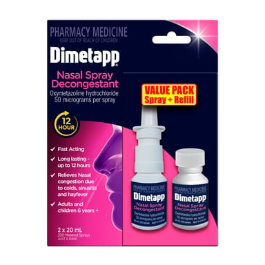 Dimetapp Nasal Spray Twin Pack + Refill 40ml