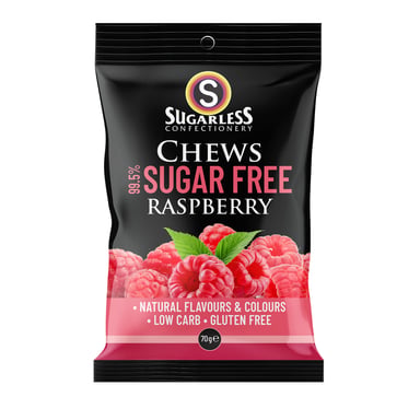 Sugarless Raspberry Chews 70g