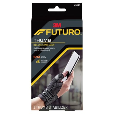 Futuro Deluxe Thumb Stabiliser Small/Medium Black 1 each