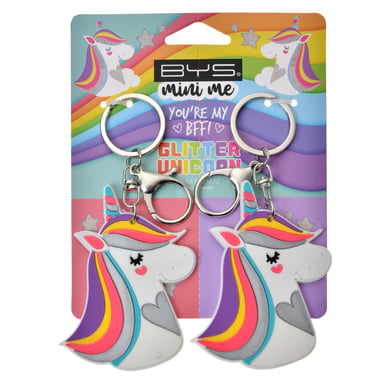 BYS Mini Me Bag Charms Glitter Unicorn 2 piece