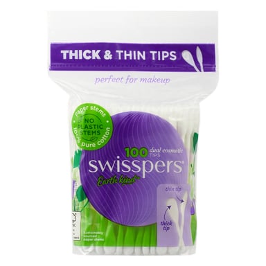 Swisspers Dual Cosmetic Cotton Tips Paper Stems 100 pack