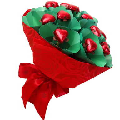 Edible Blooms Valentines Day Heart Bouquet 1 each