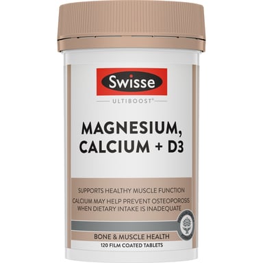 Swisse Ultiboost Magnesium, Calcium + Vitamin D3 - 120 tablets