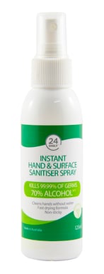 24 Daily Instant Hand Sanitiser & Surface Spray 125ml