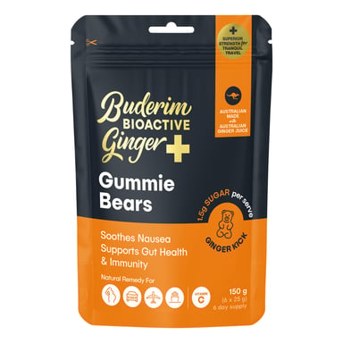 Buderim Bioactive Ginger+ Gummie Bears 150g
