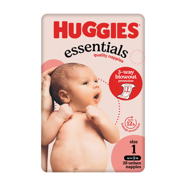 Huggies Nappies Essentials New Born 28 pack
