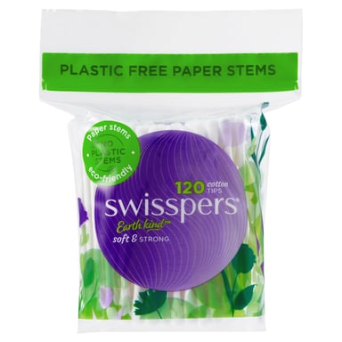 Swisspers Cotton Tip Paper Stems 120 pack