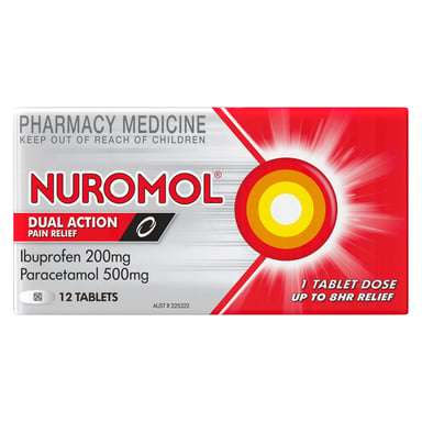 Nuromol Ibuprofen 200mg & Paracetamol 500mg - 12 tablets